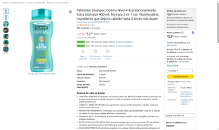 Palmolive Shampoo Optims Nivel 4 400ml por $33 | Amazon