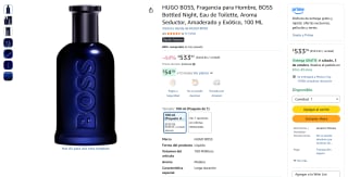 HUGO BOSS Bottled Night 100ml por $534 en Amazon