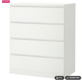 MALM Commode 4 tiroirs à 129€