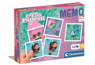 Juego de 4.24€mesa Clementoni Memo Pocket Gabby's Dollhouse por