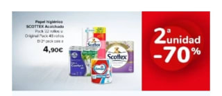 Segunda Unidad al -70% en Papel Higiénico, de cocina y más desde Carrefour.