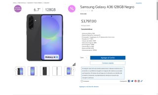 Samsung Galaxy A36 5G 128GB por $3,797 | Oferta Costco
