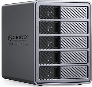 ORICO Caja Aluminio Raid 5 Discos Duros de 3,5 Pulgadas hasta 5X 22TB por 155.90€