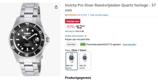 Invicta Pro Diver 8932OB (37 mm) voor €62,39 bij Amazon