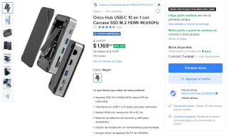 Orico Hub USB-C 10 en 1 por $1,169 | Oferta Mercado Libre