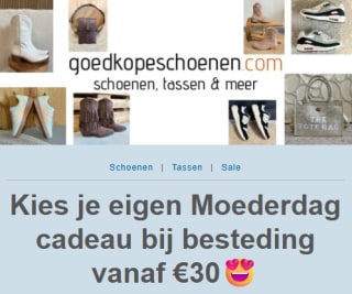 Gratis cadeautje bij besteding vanaf €30 bij Goedkopeschoenen