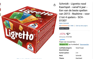 Schmidt - Ligretto rood Kaartspel voor €6,09 bij Amazon