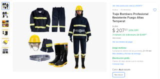 Traje Bombero Resistente Fuego por $207 | Oferta Mercado Libre
