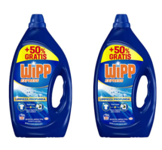 Pack 2 botes Wipp Express Limpieza Profunda Frescor Activo 106 lavados por 16,89€