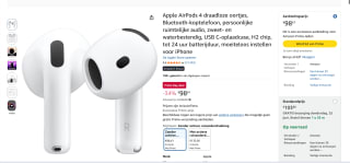 Apple AirPods 4 voor €98,61