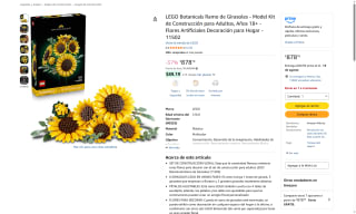 Kit LEGO Botanicals Ramo de Girasoles por $879 | Oferta Amazon