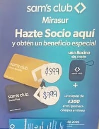 Membresía Sam's Club por $399 en Sam's Club
