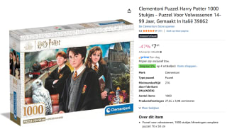 Puzzel 1000 stukjes Harry Potter van Clementoni voor €7,41 bij Amazon