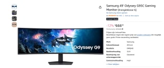 Samsung Odyssey G95C 49 inch gaming monitor voor €666 bij Amazon