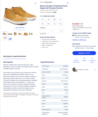 Botas Timberland Davis Square de Piel $1,439 | Oferta Coppel