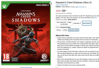 Assassin’s Creed Shadows - Xbox Series X voor €29,90 bij Amazon