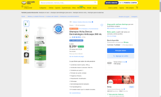 Shampoo Vichy Dercos Anticaspa por $220 | Mercado Libre