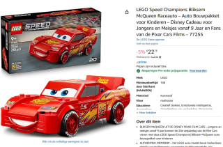 Lego Bliksem McQueen voor €22,75 bij Amazon