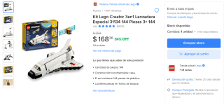 Lego Creator 3en1 Lanzadera Espacial por $168 | Mercado Libre