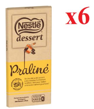 6 Tabletas de 170g de Chocolate praliné para postres NESTLÉ por 11.94€