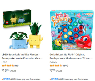 50% (extra) korting op het 2de speelgoed artikel bij Amazon