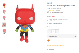 Funko POP! Heroes Batman Superman Fusion por $50 | Liverpool