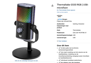 Thermaltake TT GS50 Microfoon voor spelcomputers voor €50,36 bij Amazon