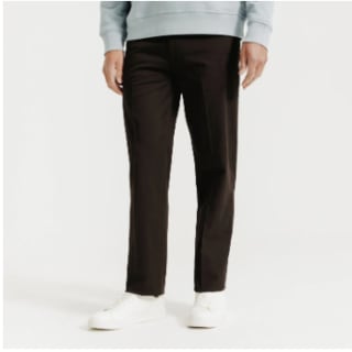 Pantalon chino large - Marron à 15€