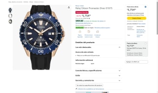 Reloj Citizen Promaster Diver 61675 por $5,754 | Amazon (Prime)