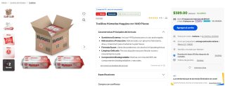Toallitas Húmedas Huggies con 1440 Piezas por $389 en Walmart