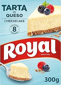 2 Tartas Royal Cheesecake, Tarta de Queso Sin Horno 8 Raciones, Pack 300 g por 5.30€