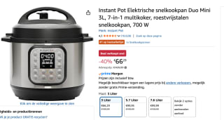Instant Pot Duo Mini 3 7-in-1 - 3L Snelkookpan voor €66,29 bij Amazon