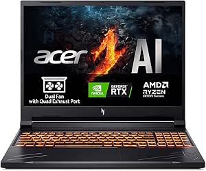 Portatil Gamin Acer Nitro V 16 ANV16 AMD Ryzen 7, 16GB, 1TB SSD, NVIDIA RTX 4060