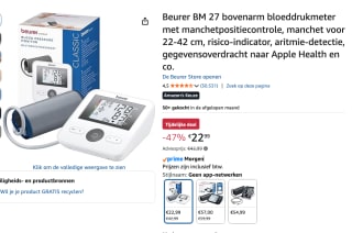 Beurer BM 27 Basic bovenarm bloeddrukmeter voor €22,99 bij Amazon
