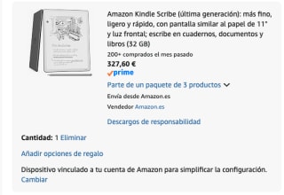 Amazon Kindle Scribe (última generación) 32GB por 327.60€ (devolviendo productos)