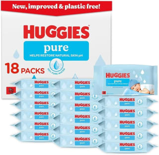Huggies Pure Plastic-Free Baby Wipes 864 Pack for £8.92