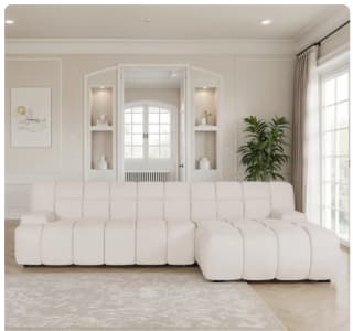 Canapé d'angle en tissu anti tache, H80CM - PRADO à 1.299,99€