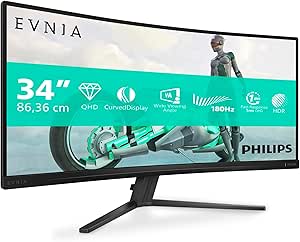 Philips Evnia 34M2C3500L/00 34" Wide Quad HD 180Hz Curved VA monitor voor €169