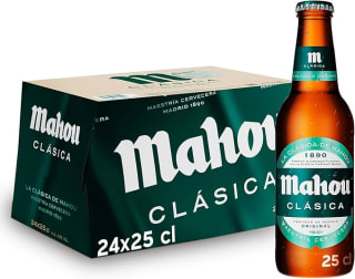 Mahou Clásica, Pack 48 Botellas x 25cl, Cerveza Dorada Lager por 12,88€
