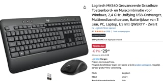 Logitech MK540 Geavanceerde Draadloze Toetsenbord- en Muiscombinatie voor €29,49