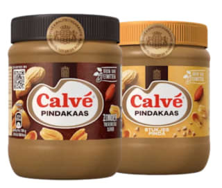 1+1 gratis op Calvé Pindakaas à 350 gram bij de plus