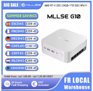 Mllse G10 Mini PC AMD Ryzen 7 H 255 24GB DDR5 RAM 1TB voor €370,81 dmv code