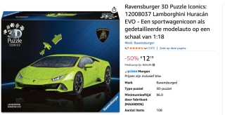 Ravensburger Iconics 3D puzzel Lamborghini Huracán EVO voor €12,19 bij Amazon