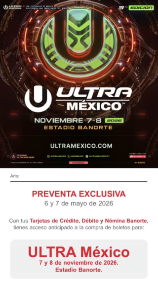 Ultra México Preventa Exclusiva Banorte