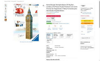 Rompecabezas 3D Big Ben Ravensburger por $188 | Oferta Amazon