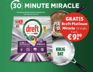 Gratis Dreft Platinum Miracle (10 stuks) bij Kruidvat