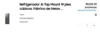 Refrigerador Samsung 19 Pies Cúbicos por $9,026 | Estudiantes