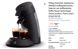 Philips Senseo Original Plus Koffiepadmachine voor €56,84 bij Amazon