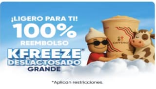 100% de Reembolso en Kfreeze Deslactosado Grande | Caffenio App o QR