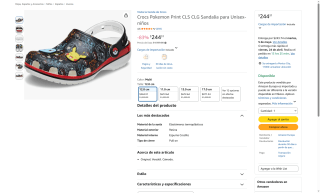 Zapatillas Crocs Pokemon Print CLS CLG para niños por $244 | Oferta Amazon
